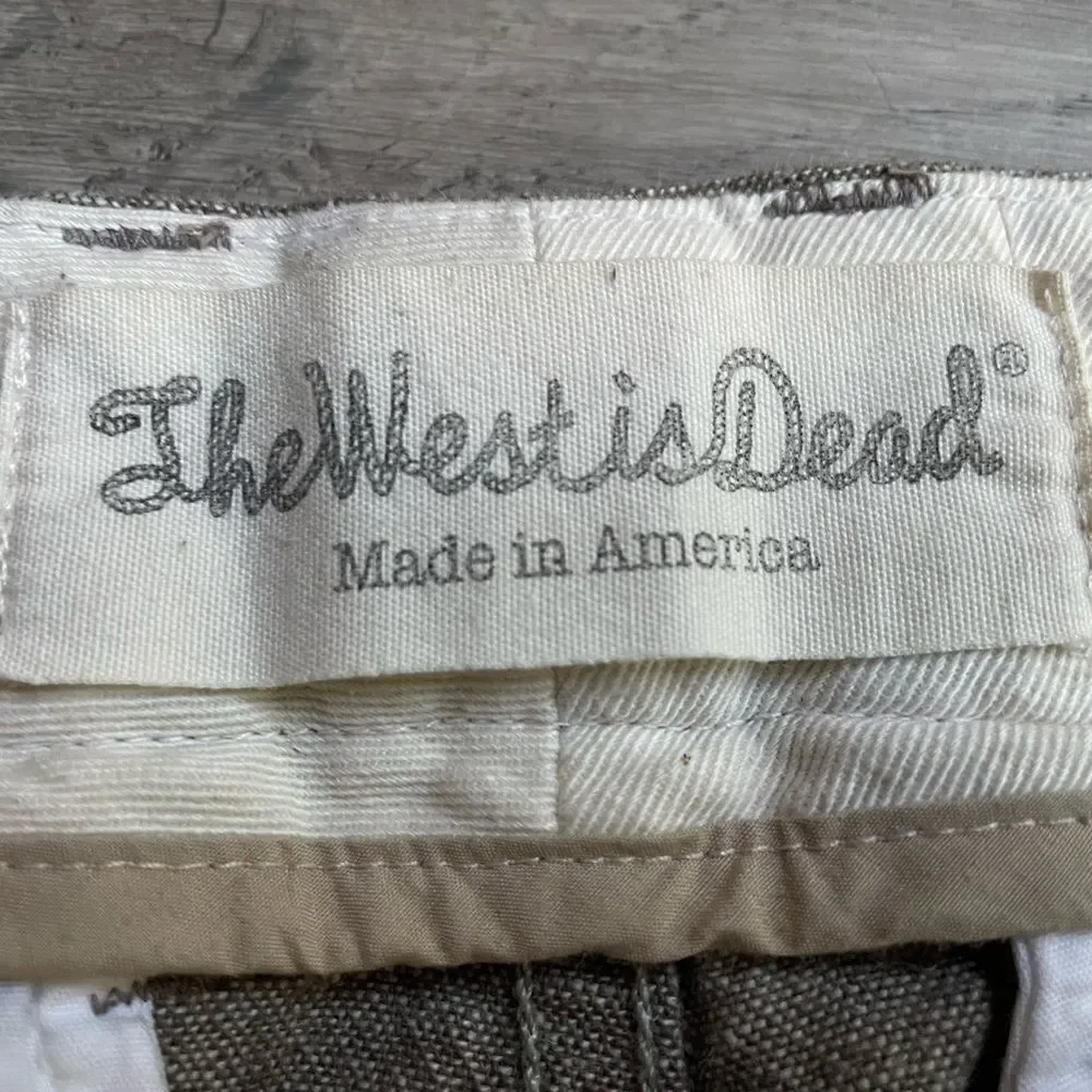 The West Is Dead Woven Chino Tapered Leg Pant SZ 26x30 On Tag, Runs Big In Waist